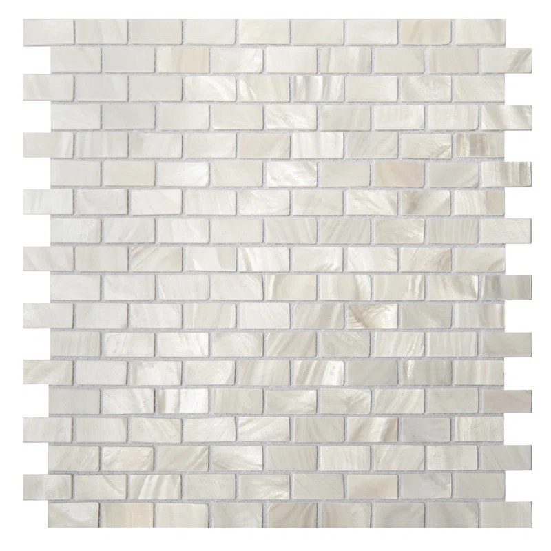 White Brick Mother of Pearl Mosaic Tile for Bathroom Kitchen and Shower Wall Tile