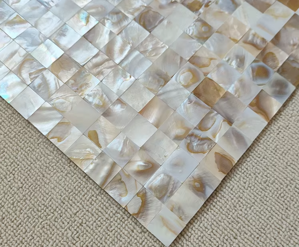 Iridescent Square Seamless Mother of Pearl Mosaic Tile for Bathroom Kitchen and Shower Wall Tile