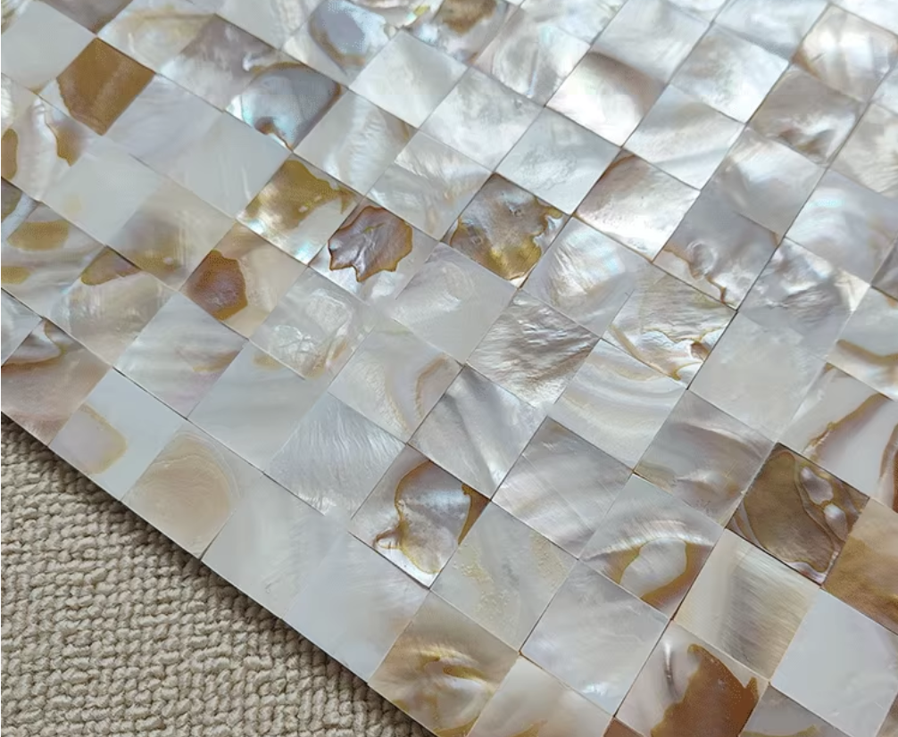 Iridescent Square Seamless Mother of Pearl Mosaic Tile for Bathroom Kitchen and Shower Wall Tile