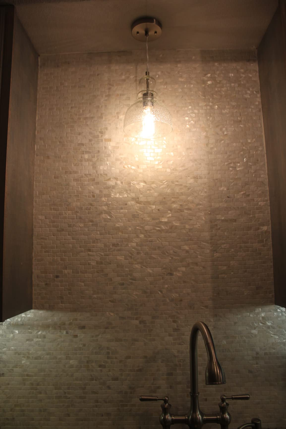 White Brick Mother of Pearl Mosaic Tile for Bathroom Kitchen and Shower Wall Tile