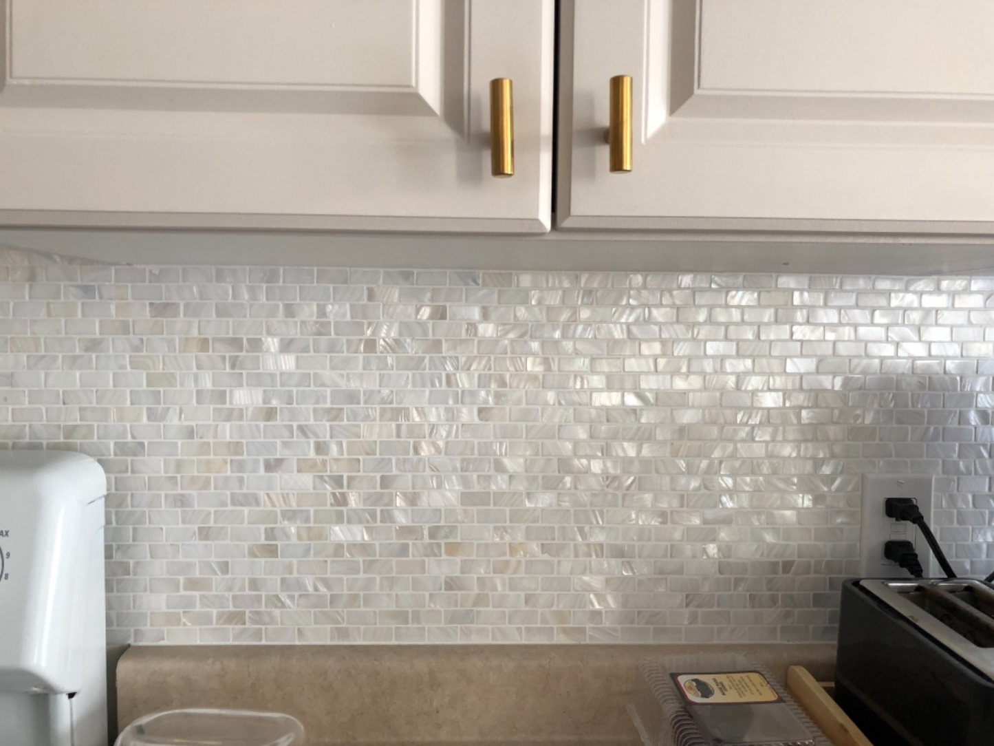 White Brick Mother of Pearl Mosaic Tile for Bathroom Kitchen and Shower Wall Tile