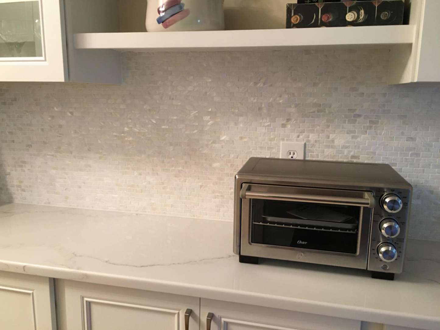 White Brick Mother of Pearl Mosaic Tile for Bathroom Kitchen and Shower Wall Tile