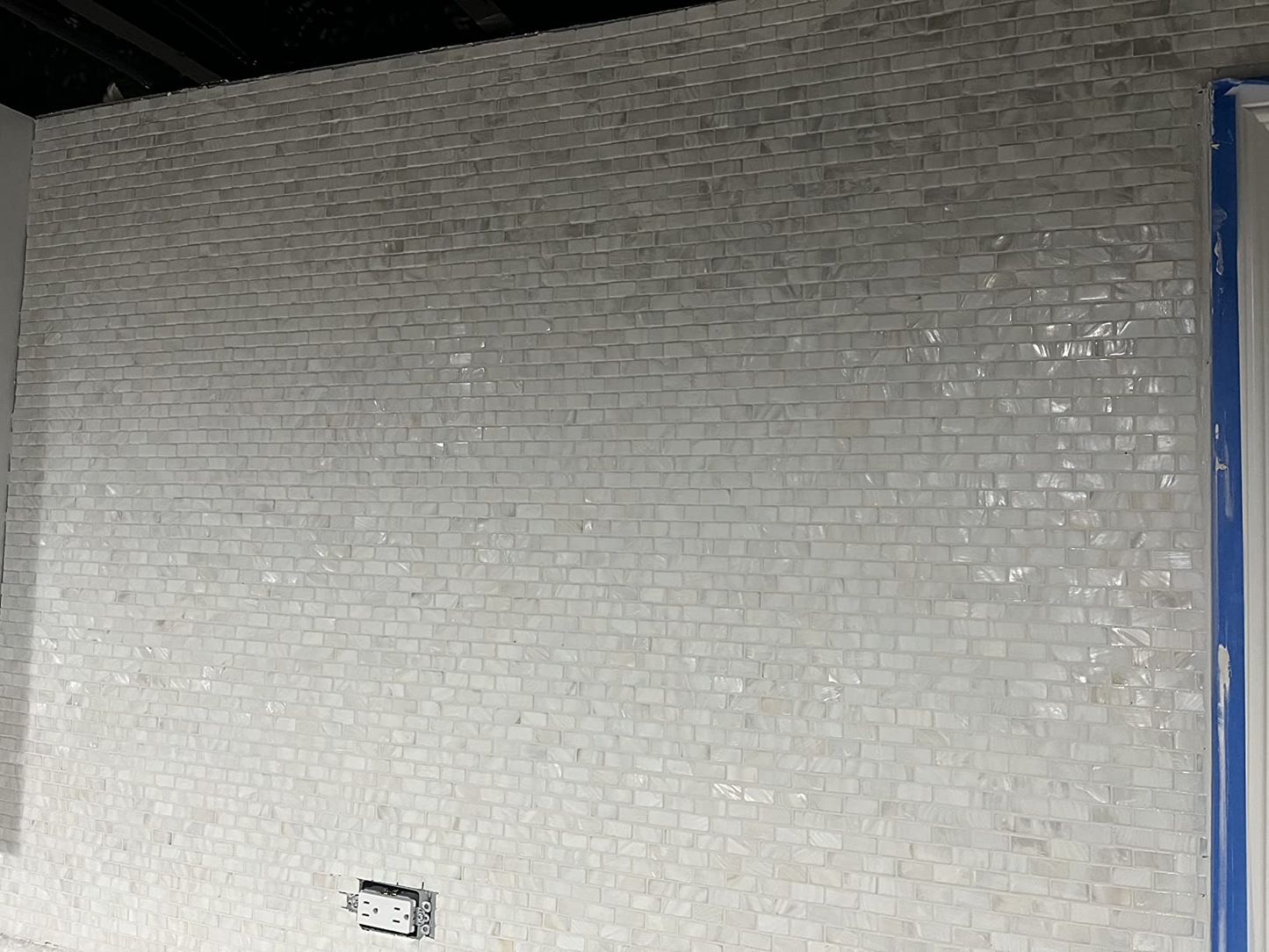 White Brick Mother of Pearl Mosaic Tile for Bathroom Kitchen and Shower Wall Tile