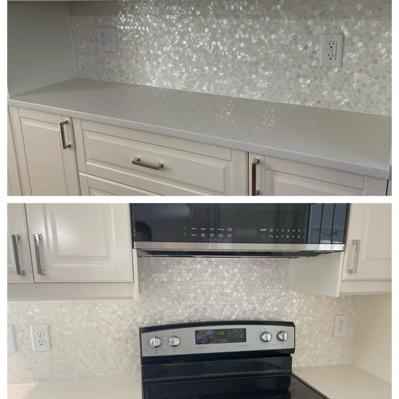 White Hexagon Mother of Pearl Mosaic Tile for Bathroom Kitchen and Shower Wall Tile