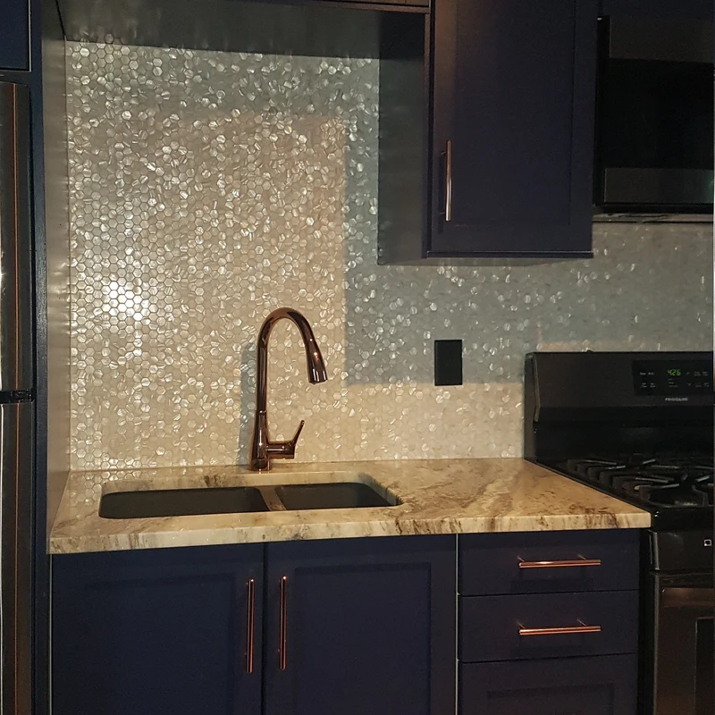 White Hexagon Mother of Pearl Mosaic Tile for Bathroom Kitchen and Shower Wall Tile