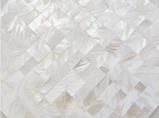 White Rectangular Seamless Mother of Pearl Mosaci Tile for Bathroom Kitchen Shower Wall Tile