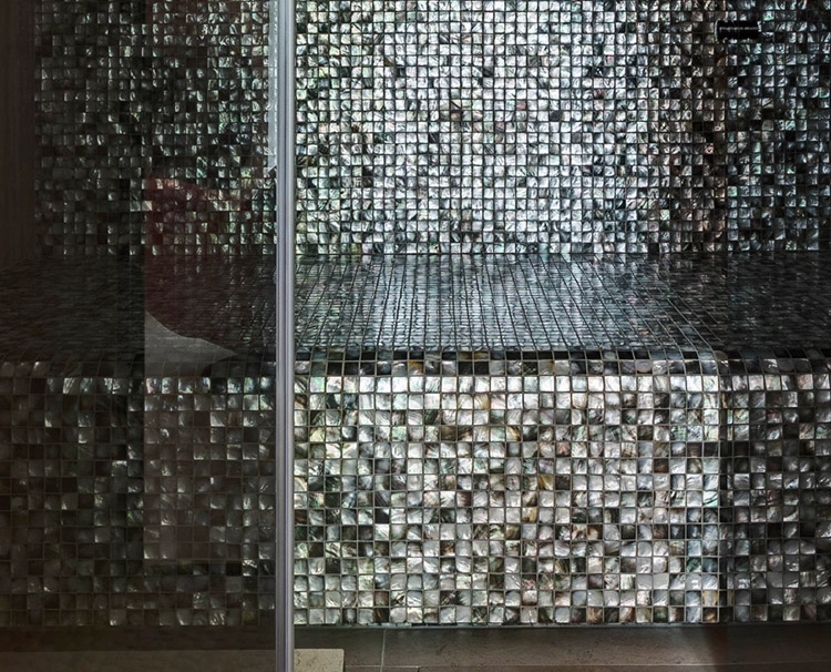 Black Square Mother of Pearl Mosaic Seashell Tile For Bathroom Kitchen Wall Spa Shower Backsplash Tile