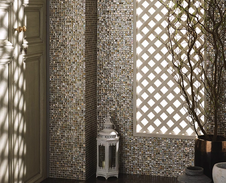 Black Square Mother of Pearl Mosaic Seashell Tile For Bathroom Kitchen Wall Spa Shower Backsplash Tile