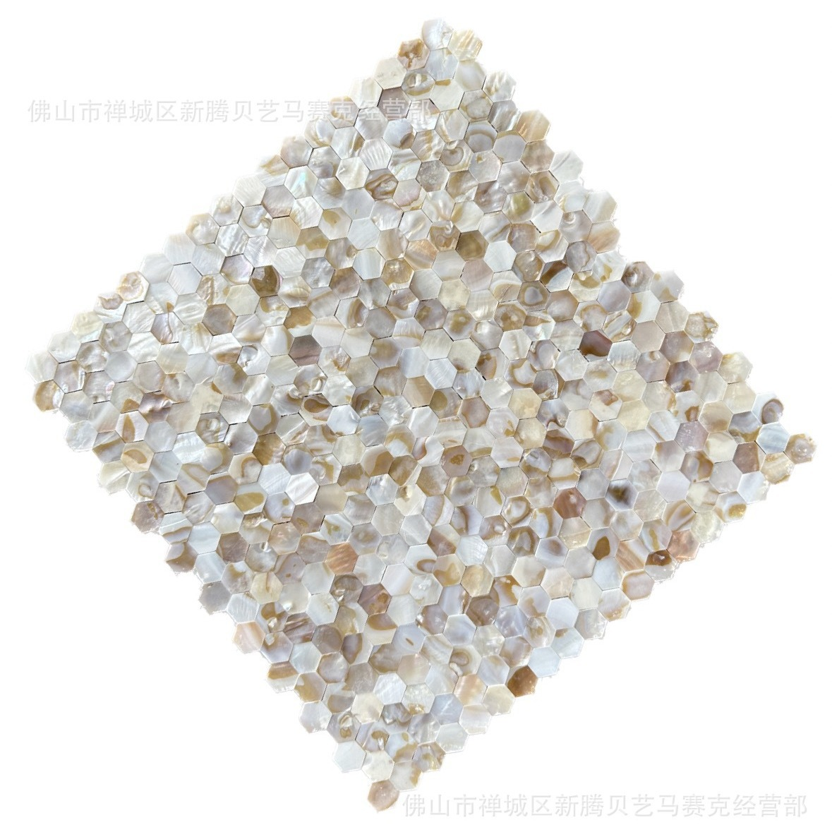 0.59"(15mm) Diameter Dapple Hexagon Seamless Mother of Pearl Mosaic Tile for Bathroom Kitchen and Shower
