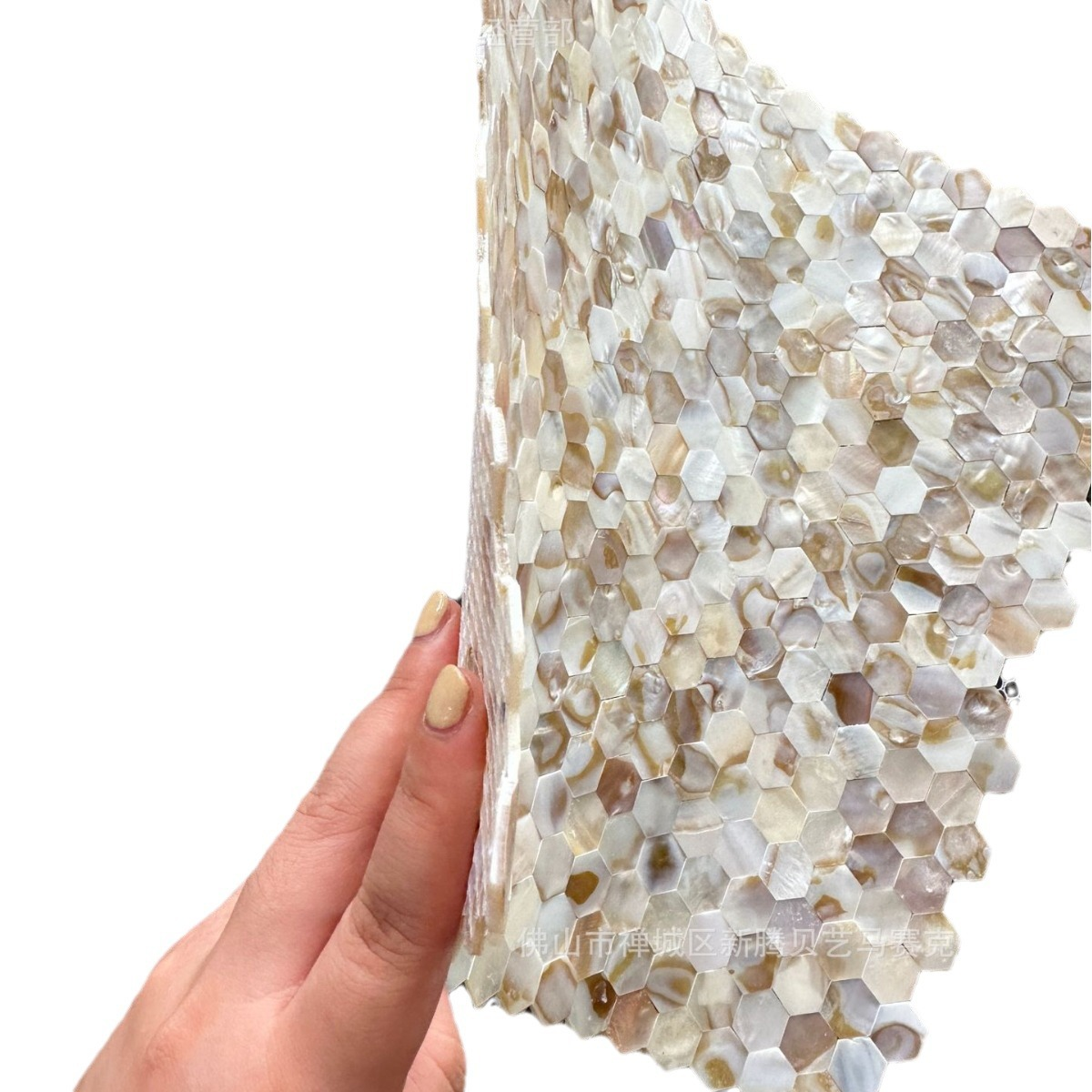 0.59"(15mm) Diameter Dapple Hexagon Seamless Mother of Pearl Mosaic Tile for Bathroom Kitchen and Shower