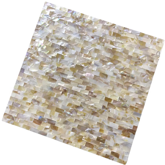 0.39" X 0.78"(10mm x 20mm) Mosaic Dapple Brick Seamless Mother of Pearl Mosaic Tile for Bathroom Kitchen and Shower Wall Tile