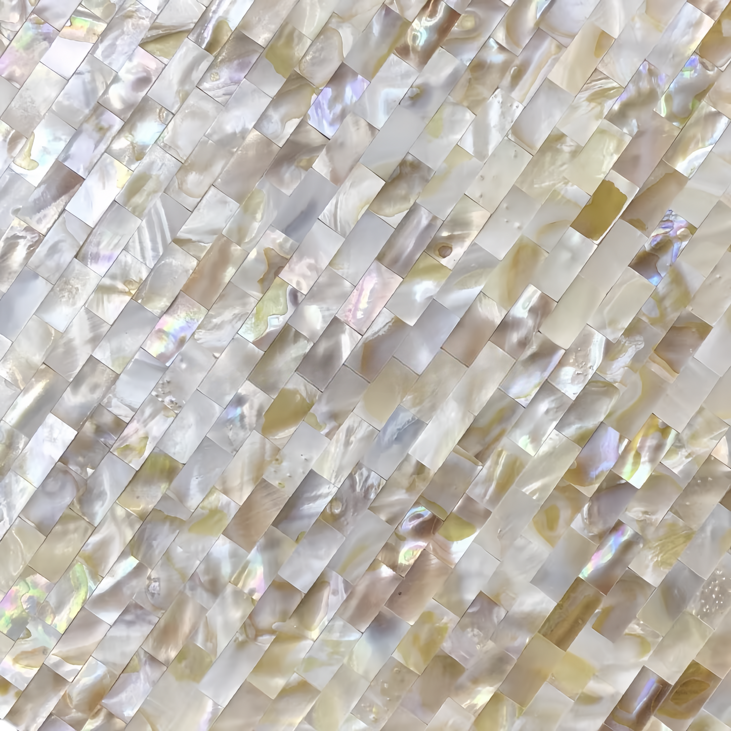0.39" X 0.78"(10mm x 20mm) Mosaic Dapple Brick Seamless Mother of Pearl Mosaic Tile for Bathroom Kitchen and Shower Wall Tile