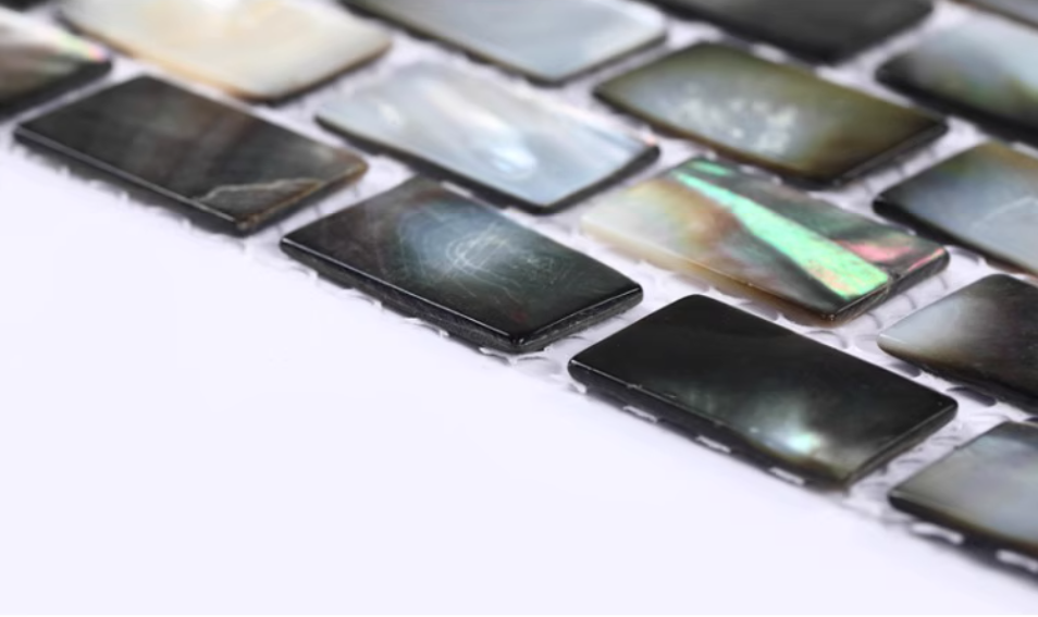 Black Brick Mother of Pearl Seashell Mosaic Tile for Bathroom Kitchen and Shower Wall Tile