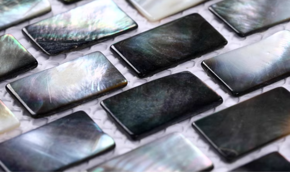 Black Brick Mother of Pearl Seashell Mosaic Tile for Bathroom Kitchen and Shower Wall Tile