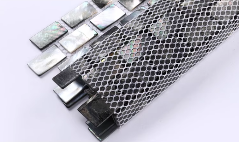 Black Brick Mother of Pearl Seashell Mosaic Tile for Bathroom Kitchen and Shower Wall Tile