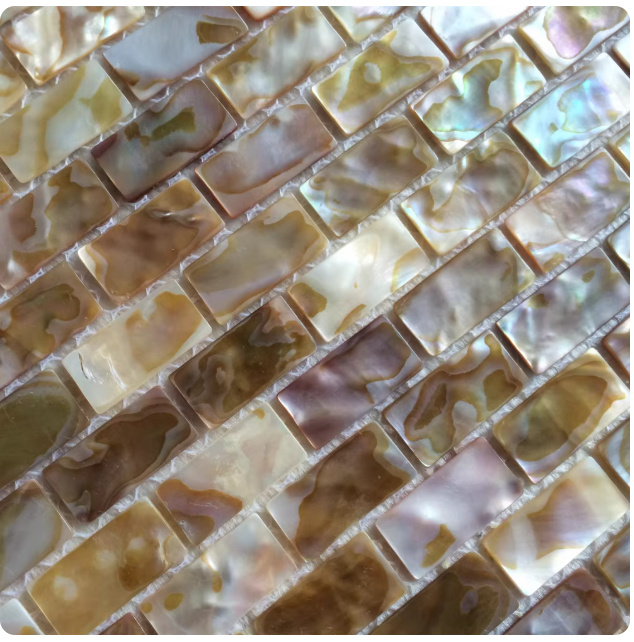 Dark Dapple Brick Mother of Pearl Mosaic Tile for Bathroom Kitchen and Shower Wall Tile