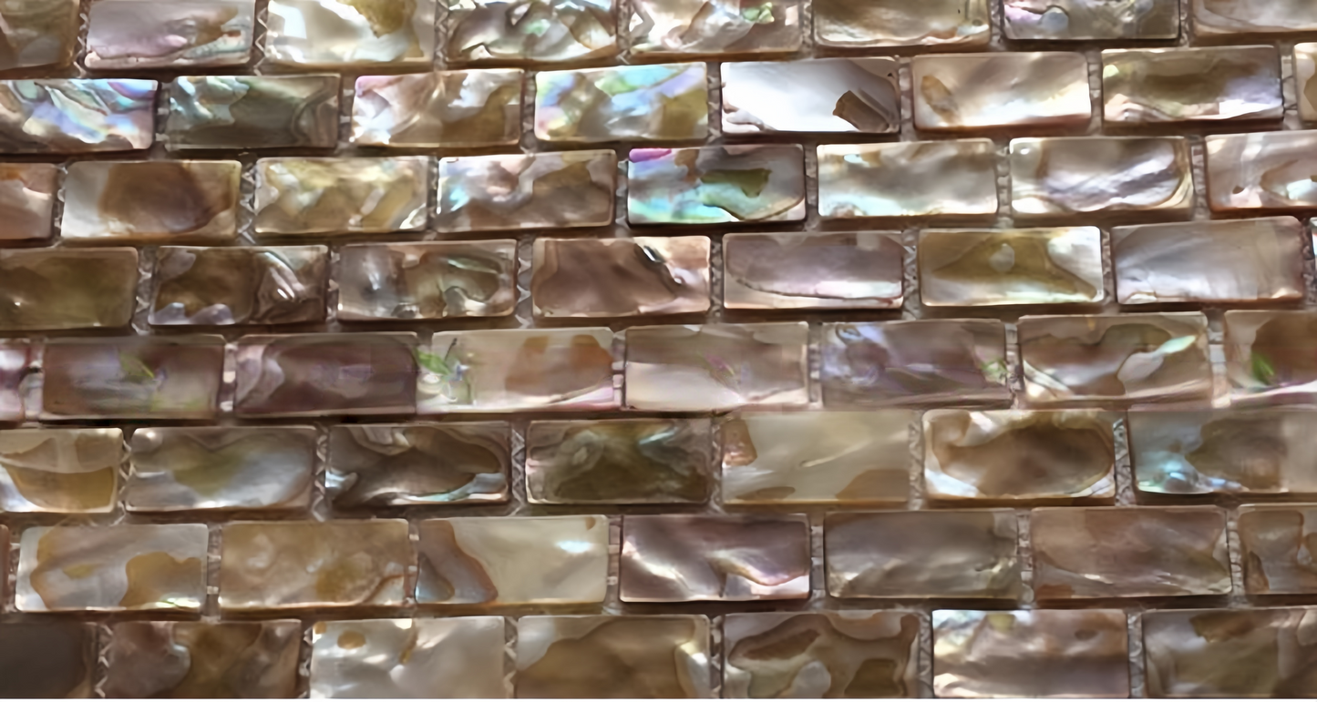 Dark Dapple Brick Mother of Pearl Mosaic Tile for Bathroom Kitchen and Shower Wall Tile