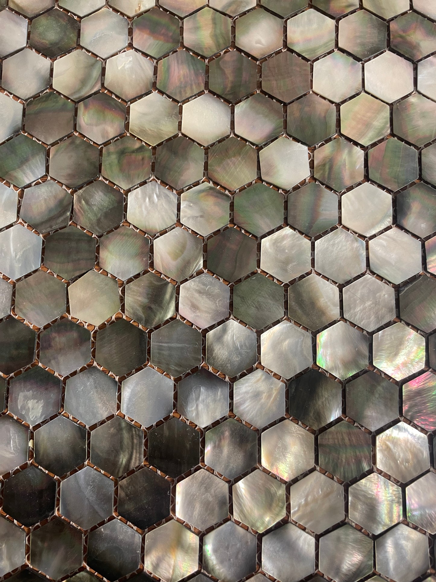 Black Hexagon Mother of Pearl Seashell Mosaic Tile for Bathroom Kitchen and Shower Wall Tile