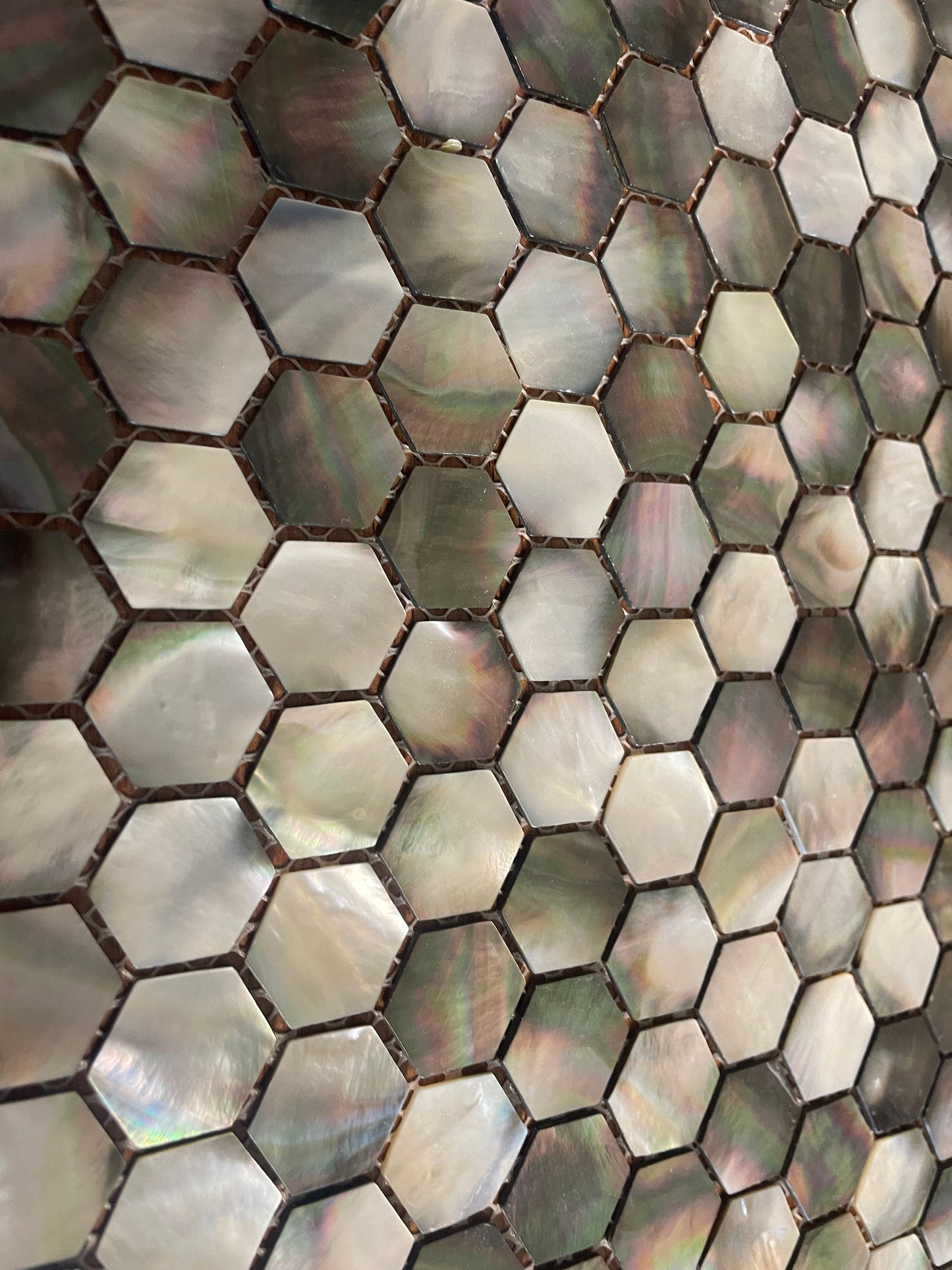 Black Hexagon Mother of Pearl Seashell Mosaic Tile for Bathroom Kitchen and Shower Wall Tile