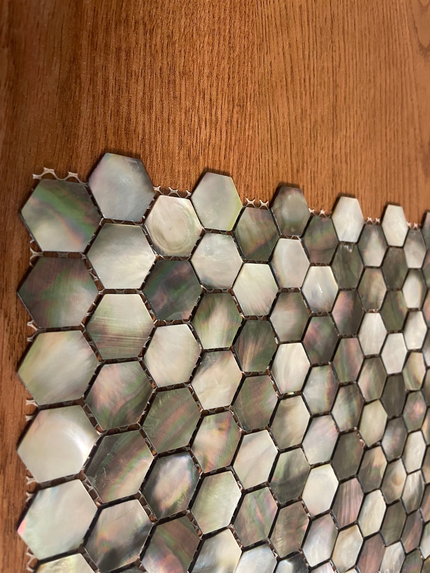 Black Hexagon Mother of Pearl Seashell Mosaic Tile for Bathroom Kitchen and Shower Wall Tile
