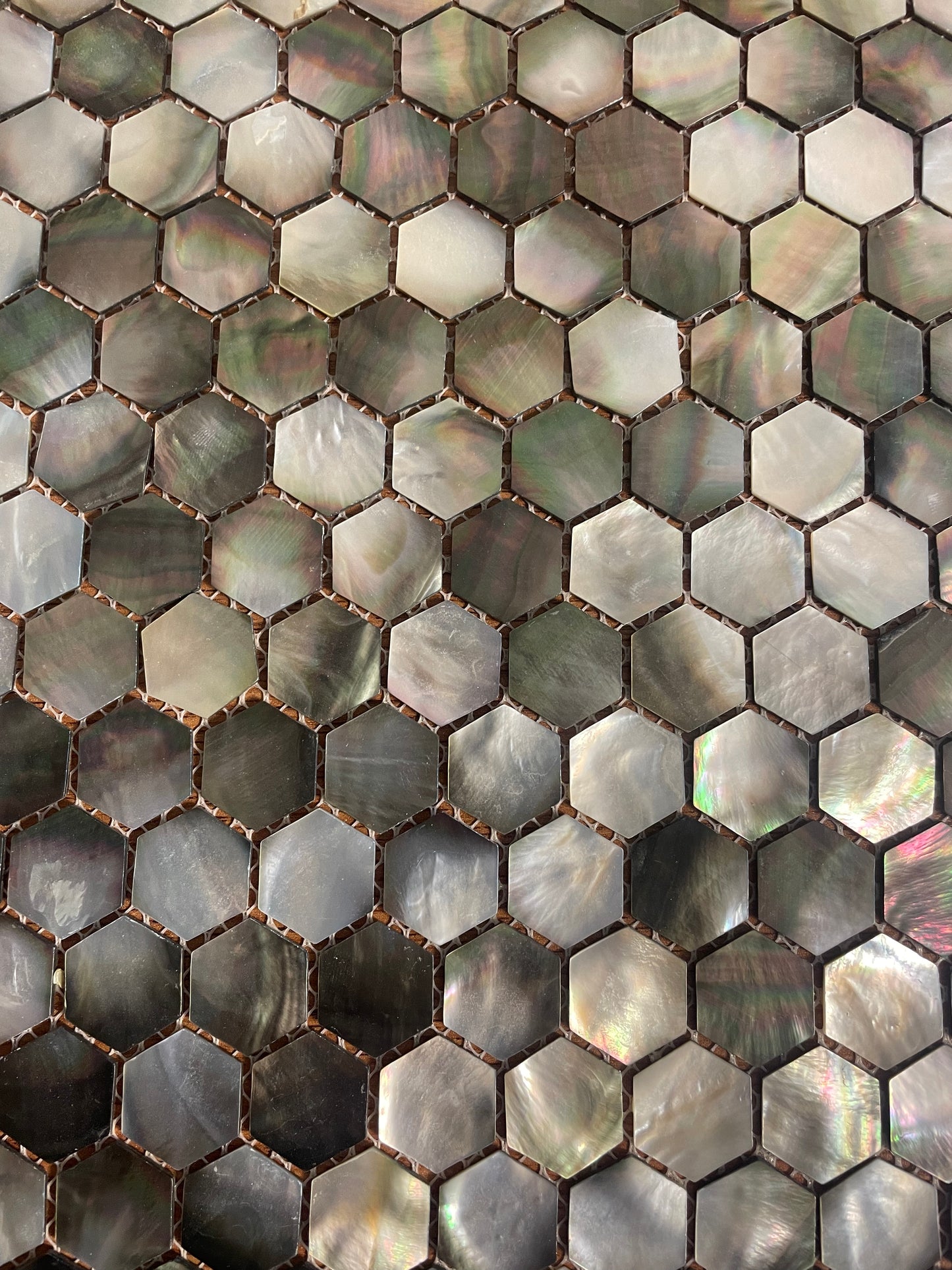 Black Hexagon Mother of Pearl Seashell Mosaic Tile for Bathroom Kitchen and Shower Wall Tile