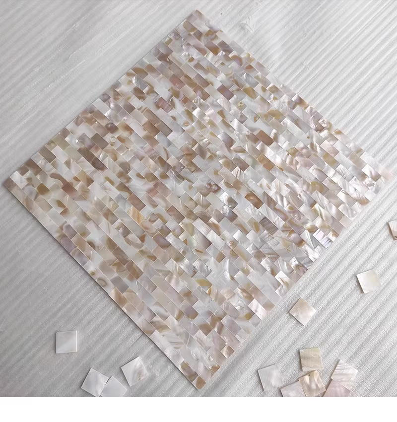 0.39" X 0.78"(10mm x 20mm) Mosaic Dapple Brick Seamless Mother of Pearl Mosaic Tile for Bathroom Kitchen and Shower Wall Tile