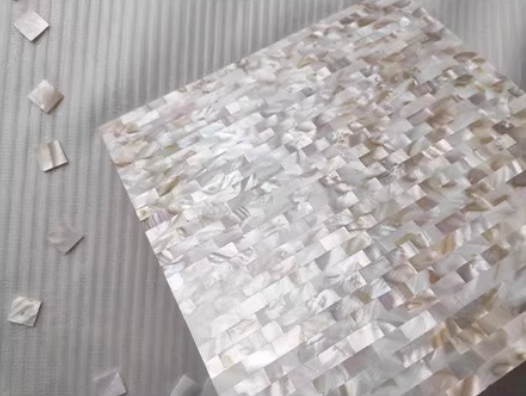 0.39" X 0.78"(10mm x 20mm) Mosaic Dapple Brick Seamless Mother of Pearl Mosaic Tile for Bathroom Kitchen and Shower Wall Tile