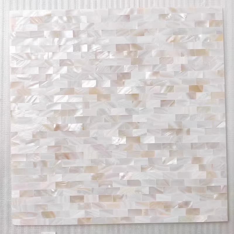 0.39" X 0.78"(10mm x 20mm) Mosaic Serene Brick Seamless Mother of Pearl Mosaic Tile for Bathroom Kitchen and Shower Wall Tile