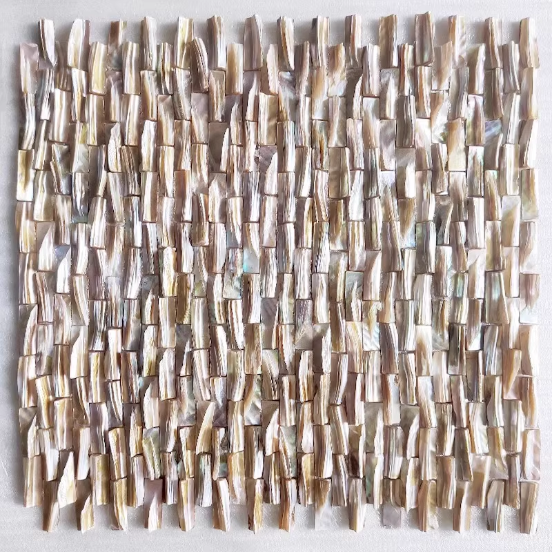 3D Rib Brick Mother of Pearl Rib Mosaic Tile For Bathroom Kitchen Shower Wall Tile Backsplash