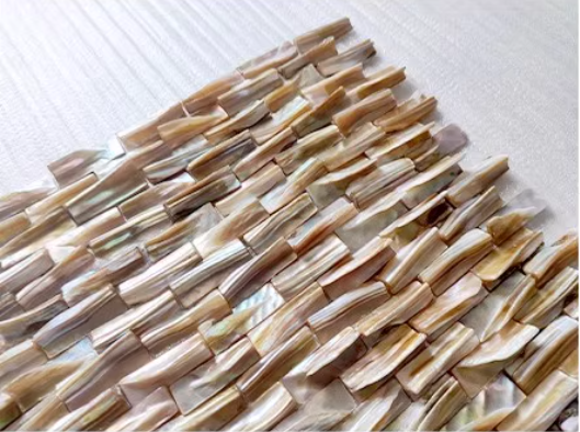 3D Rib Brick Mother of Pearl Rib Mosaic Tile For Bathroom Kitchen Shower Wall Tile Backsplash