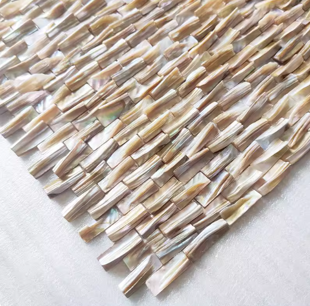 3D Rib Brick Mother of Pearl Rib Mosaic Tile For Bathroom Kitchen Shower Wall Tile Backsplash