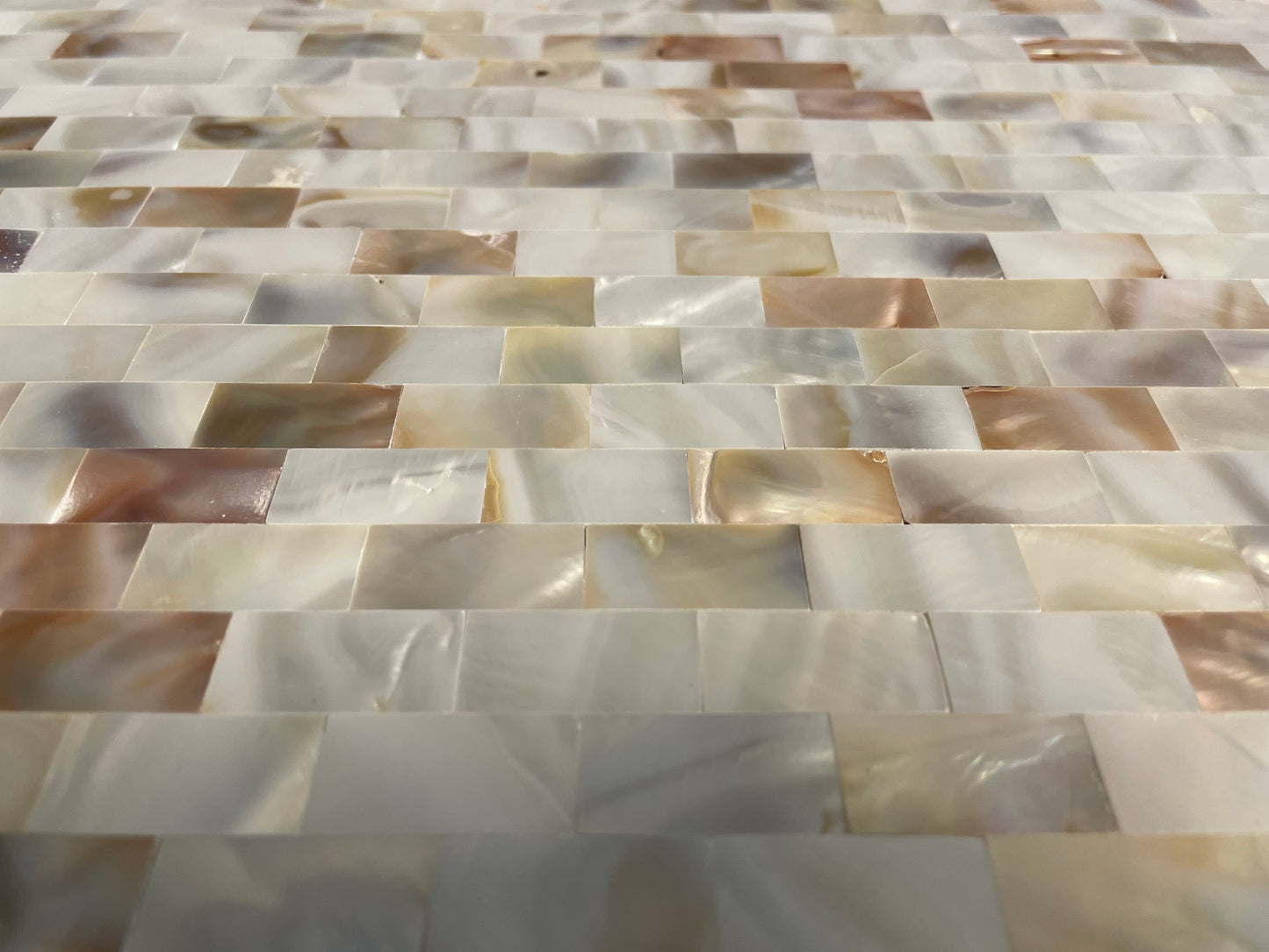 0.5" X 1"(12.5mm X 25mm) Serene Brick Seamless Mother of Pearl Mosaic Tile for Bathroom Kitchen and Shower Wall Tile