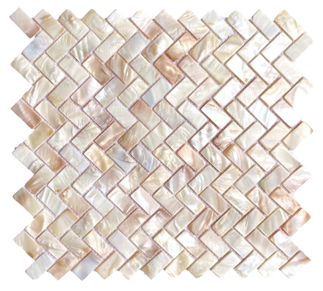 Pink Herringbone Mother of Pearl Mosaic Tile for Bathroom Kitchen and Shower Wall Tile