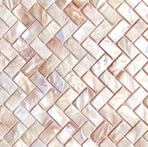 Pink Herringbone Mother of Pearl Mosaic Tile for Bathroom Kitchen and Shower Wall Tile