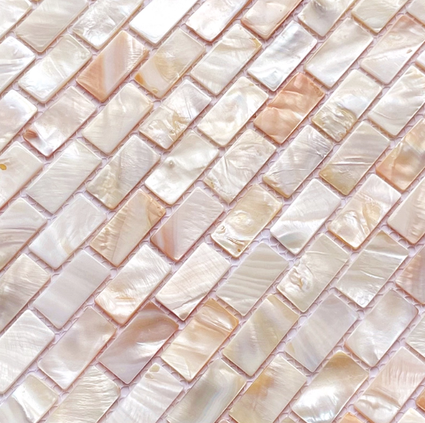Pink Brick Mother of Pearl Mosaic Tile for Bathroom Kitchen and Shower Wall Tile