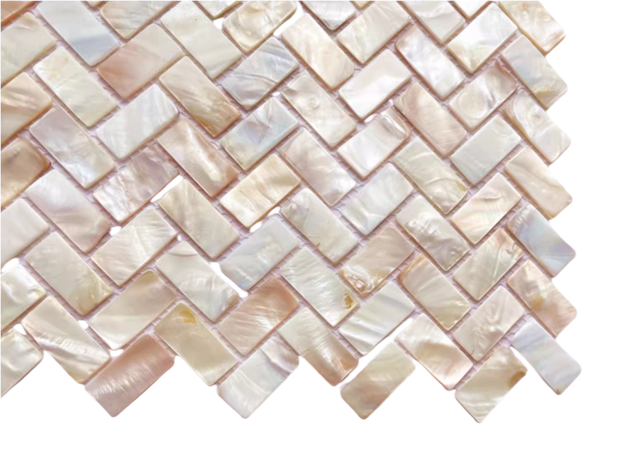 Pink Herringbone Mother of Pearl Mosaic Tile for Bathroom Kitchen and Shower Wall Tile