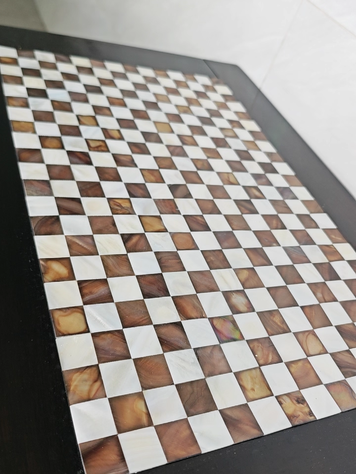 Blended White and Coffee Seamless Square Mother of Pearl Mosaic Tile for Bathroom Kitchen and Shower Wall Tile