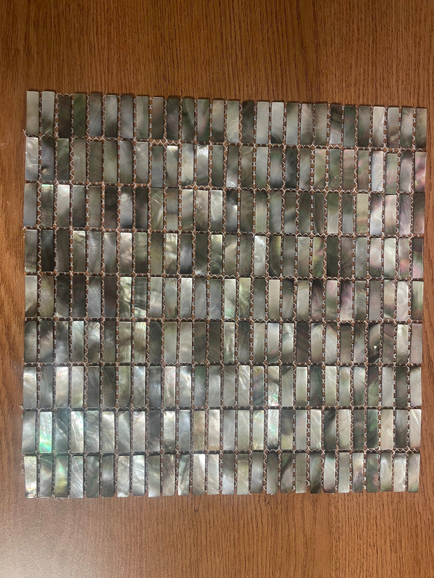 Black Mini Rectangular Mother of Pearl Mosaic Tile for Bathroom Kitchen and Shower Wall Tile(6 Sheets)