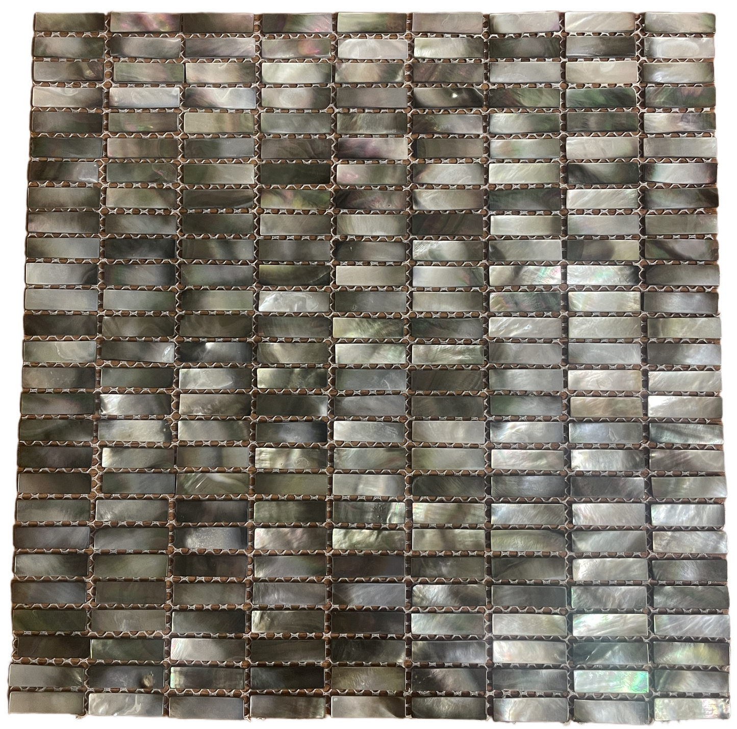 Black Mini Rectangular Mother of Pearl Mosaic Tile for Bathroom Kitchen and Shower Wall Tile(6 Sheets)