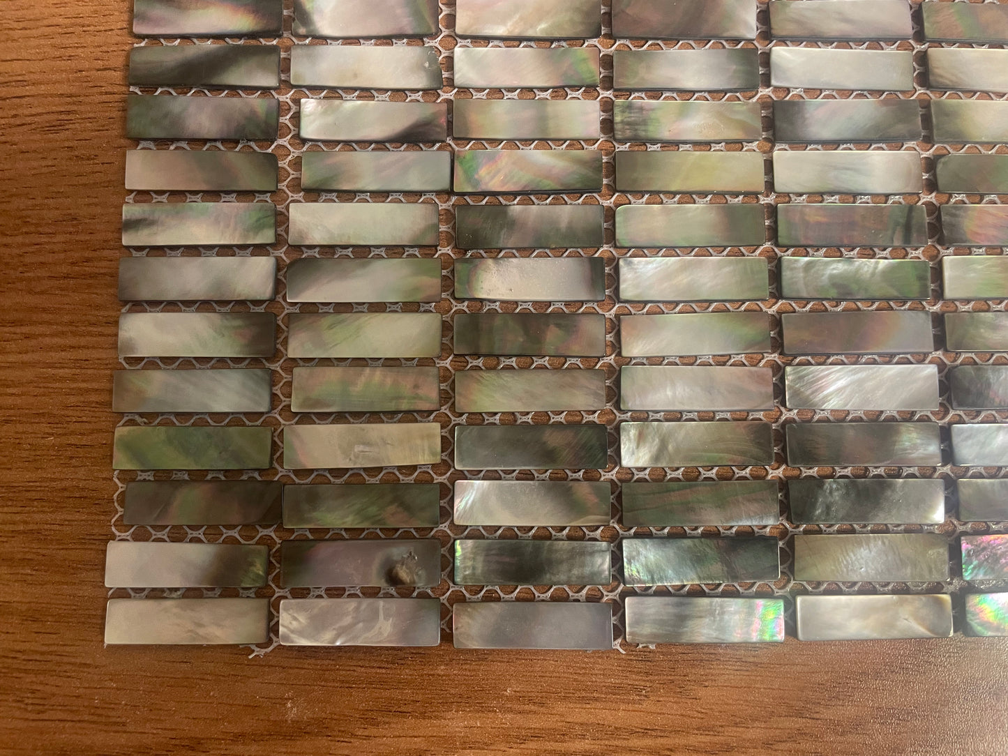 Black Mini Rectangular Mother of Pearl Mosaic Tile for Bathroom Kitchen and Shower Wall Tile(6 Sheets)