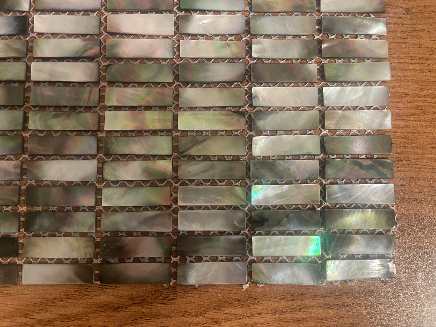 Black Mini Rectangular Mother of Pearl Mosaic Tile for Bathroom Kitchen and Shower Wall Tile(6 Sheets)