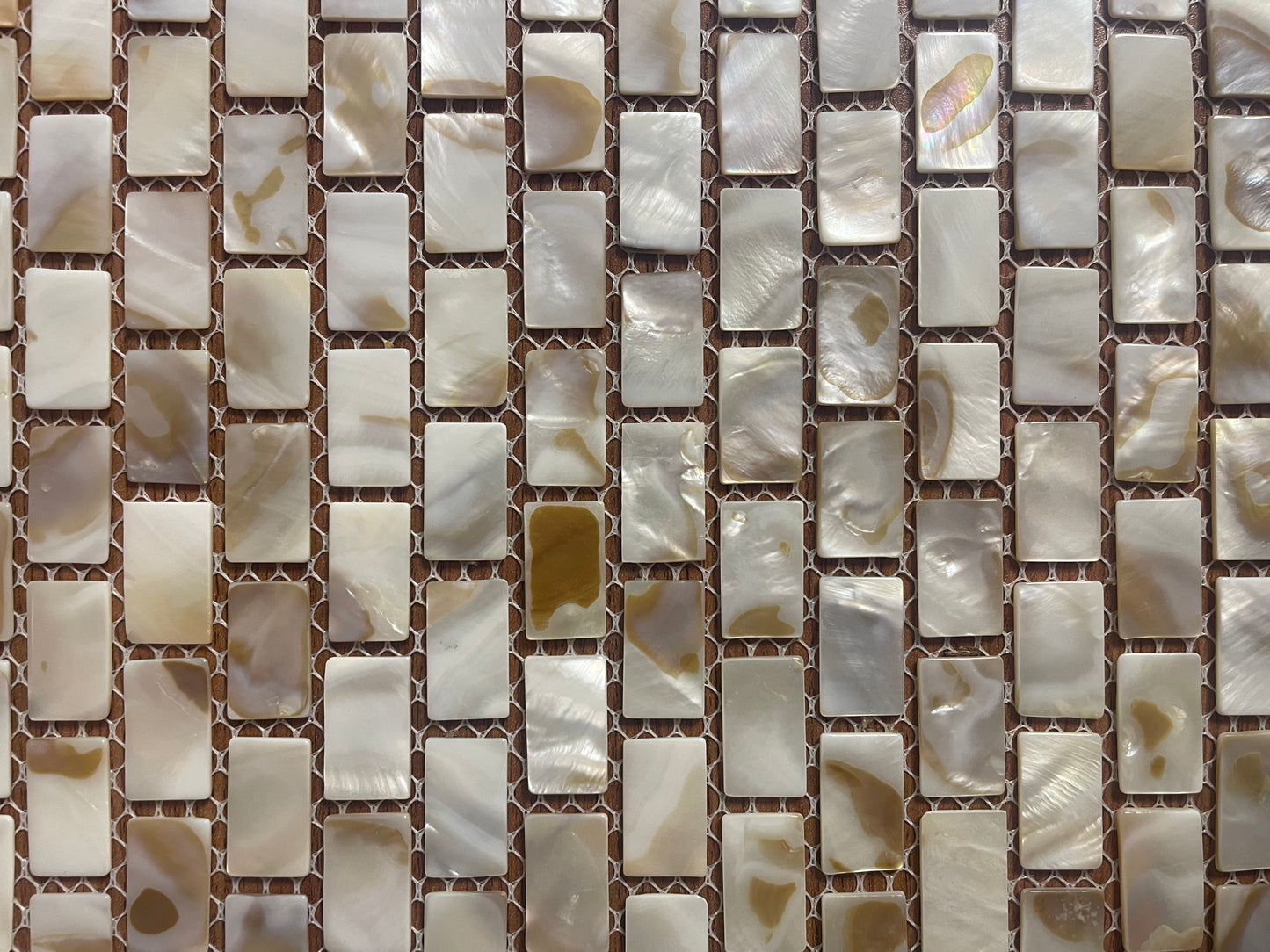 0.5" X 1"(12.5mmx25mm) Mosaic Dapple Brick Mother of Pearl Mosaic Tile for Bathroom Kitchen and Shower Wall Tile