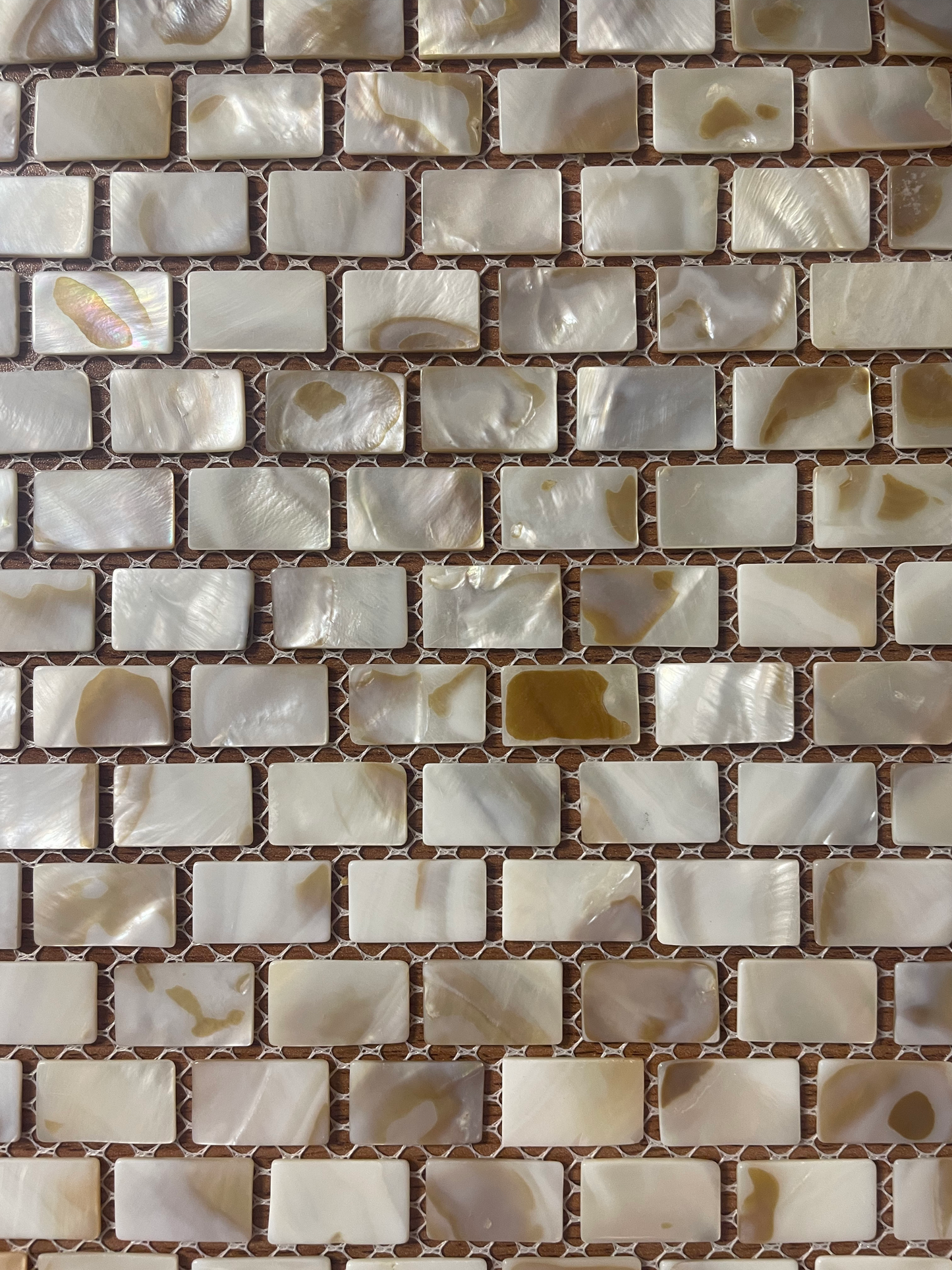 0.5" X 1"(12.5mmx25mm) Mosaic Dapple Brick Mother of Pearl Mosaic Tile for Bathroom Kitchen and Shower Wall Tile