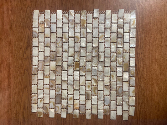0.5" X 1"(12.5mmx25mm) Mosaic Dapple Brick Mother of Pearl Mosaic Tile for Bathroom Kitchen and Shower Wall Tile