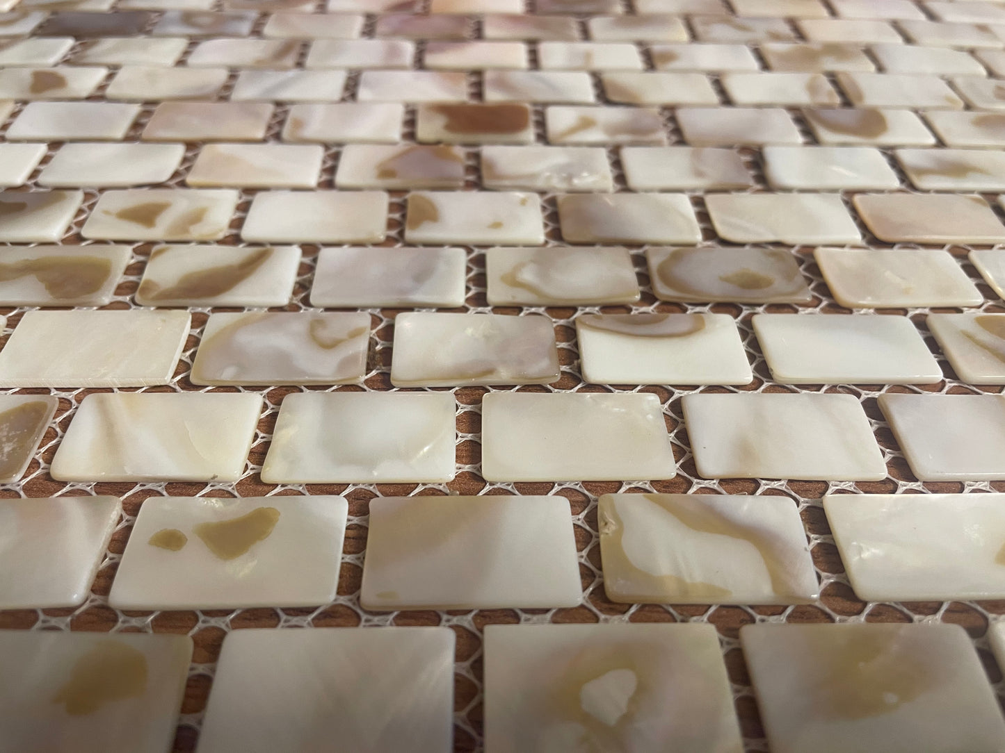 0.5" X 1"(12.5mmx25mm) Mosaic Dapple Brick Mother of Pearl Mosaic Tile for Bathroom Kitchen and Shower Wall Tile