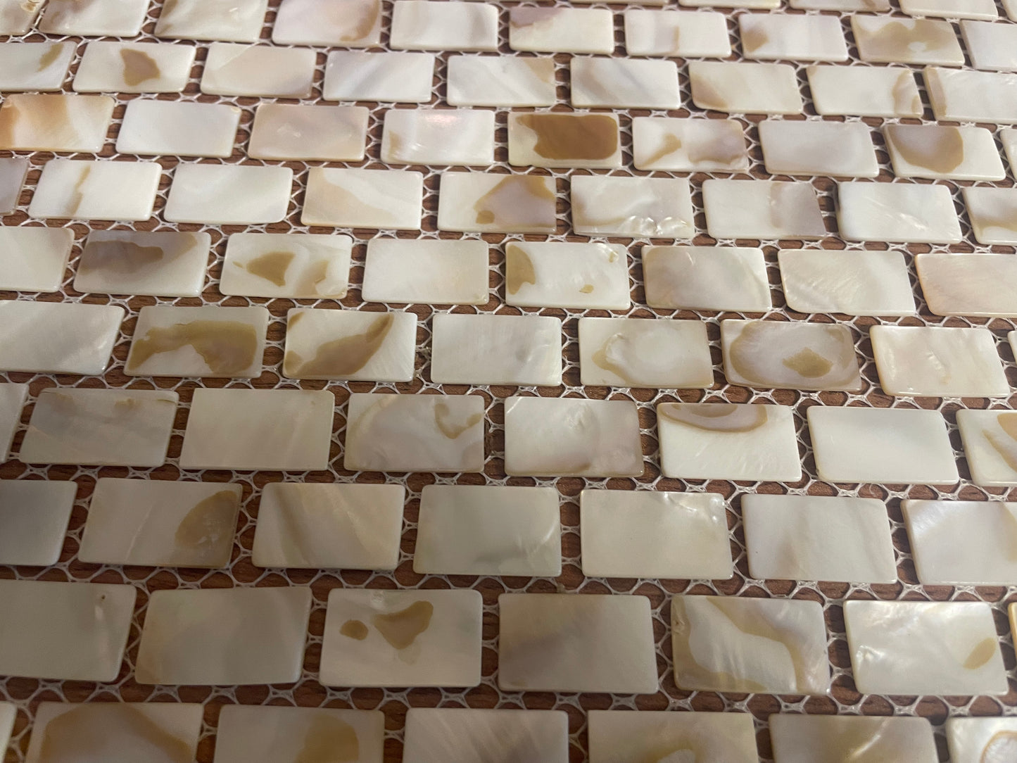 0.5" X 1"(12.5mmx25mm) Mosaic Dapple Brick Mother of Pearl Mosaic Tile for Bathroom Kitchen and Shower Wall Tile