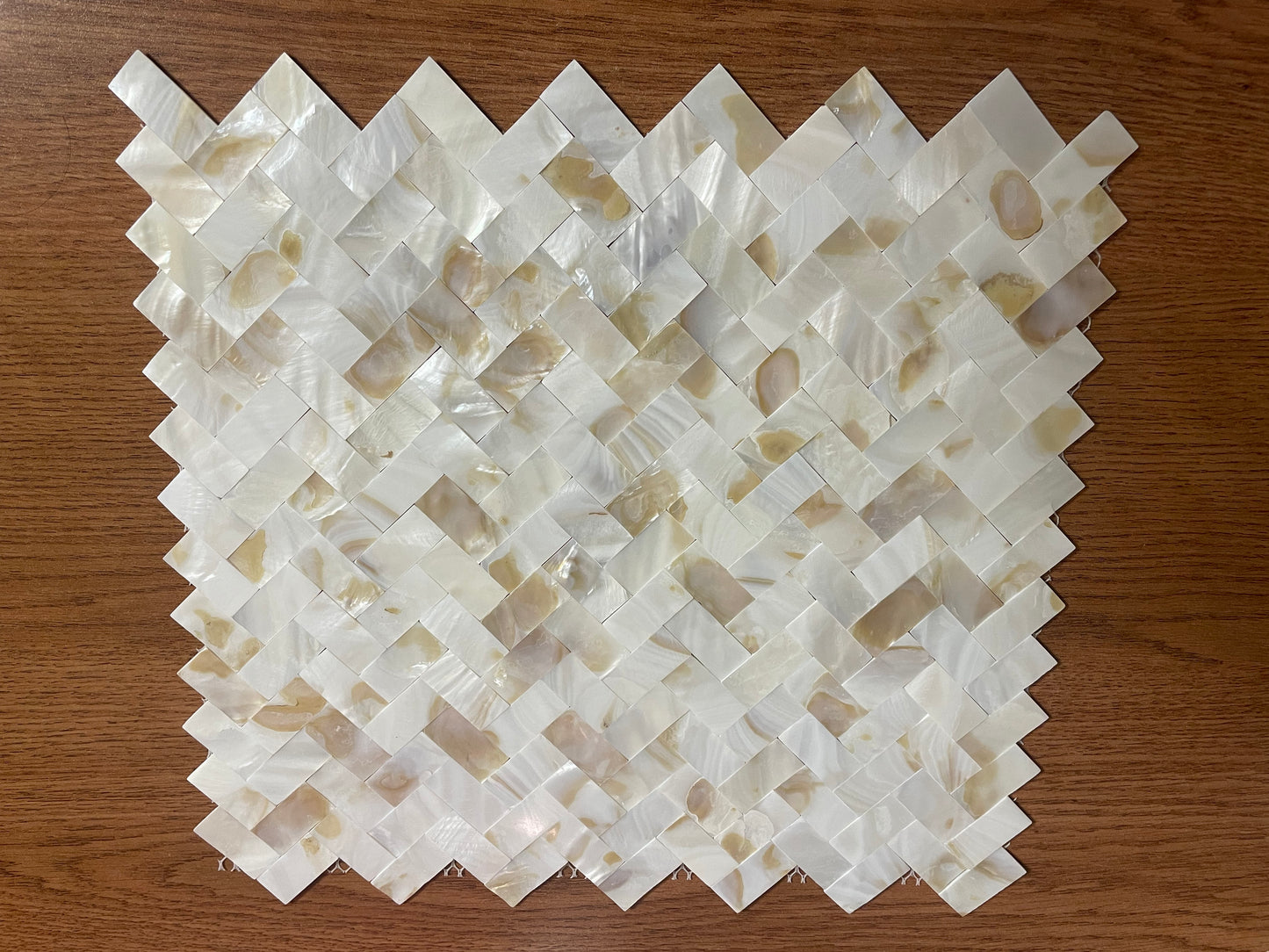Handmade Dapple Groutless Herringbone Mother of Pearl Mosaic Tile for Bathroom Kitchen Shower Backsplash Tile