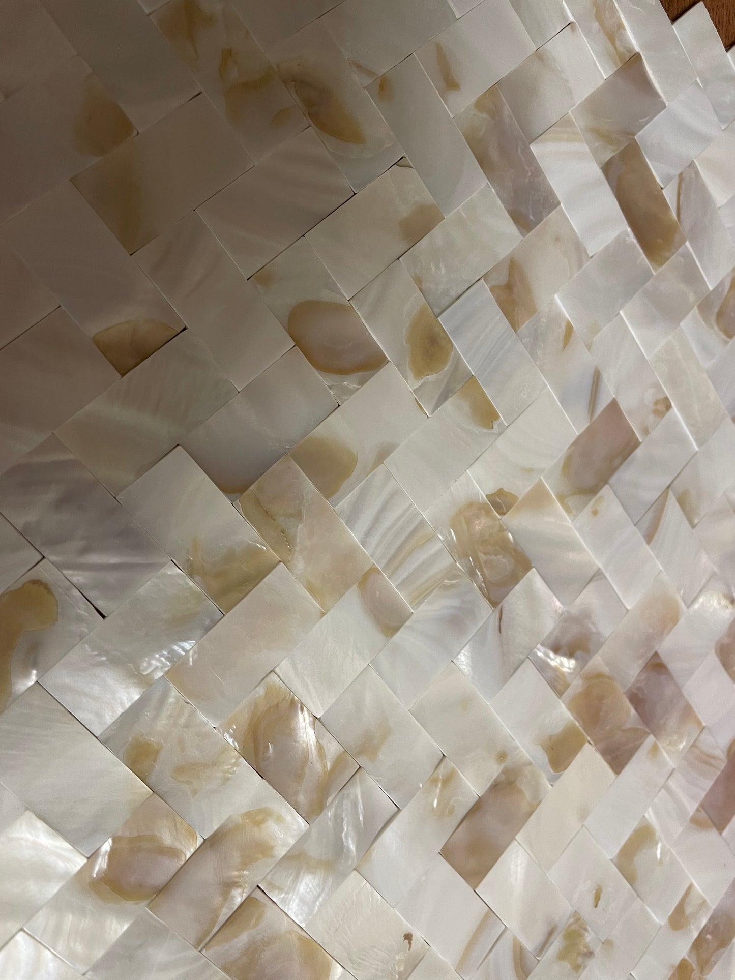 Handmade Dapple Groutless Herringbone Mother of Pearl Mosaic Tile for Bathroom Kitchen Shower Backsplash Tile