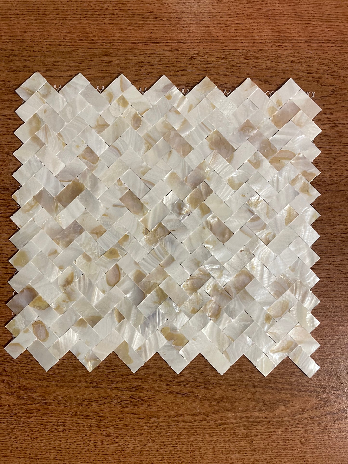 Handmade Dapple Groutless Herringbone Mother of Pearl Mosaic Tile for Bathroom Kitchen Shower Backsplash Tile