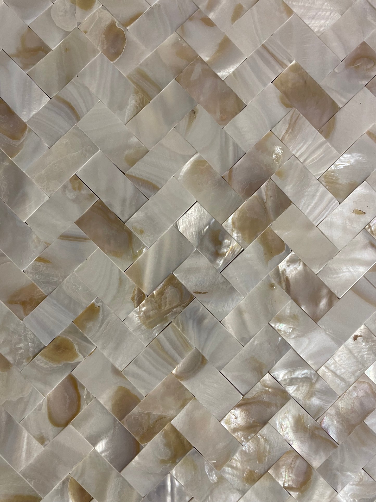 Handmade Dapple Groutless Herringbone Mother of Pearl Mosaic Tile for Bathroom Kitchen Shower Backsplash Tile